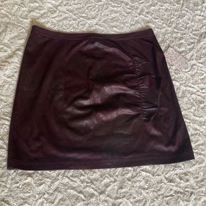 Free People Rumi Ruched Mini Skirt - Burgundy - XL